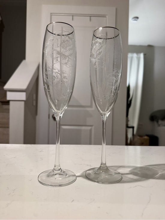 Lenox Other - Lenox Silver Peony Toasting Flutes